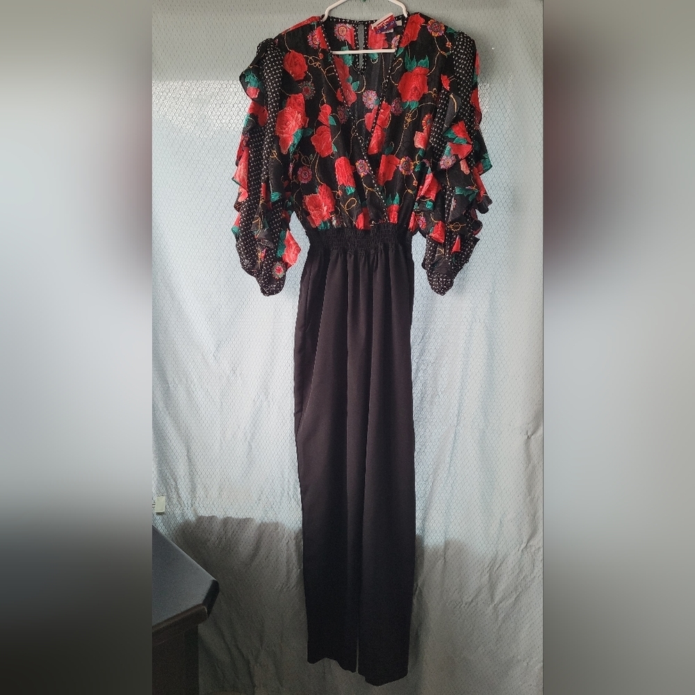 Vintage I.Magnin pantsuit SZ L - Picture 2 of 8